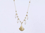 NSS1076 STAINLESS STEEL NECKLACE WITH LEAF CHARM AND BEADS
