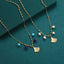 NSS1076 STAINLESS STEEL NECKLACE WITH LEAF CHARM AND BEADS