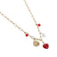 NSS1078 STAINLESS STEEL NECKLACE WITH SHELL&HEART CHARM AND BEADS