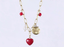 NSS1078 STAINLESS STEEL NECKLACE WITH SHELL&HEART CHARM AND BEADS