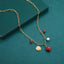 NSS1078 STAINLESS STEEL NECKLACE WITH SHELL&HEART CHARM AND BEADS
