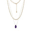 NSS1081 STAINLESS STEEL MULTI CHAIN NECKLACE WITH NATURAL STONE