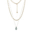 NSS1081 STAINLESS STEEL MULTI CHAIN NECKLACE WITH NATURAL STONE
