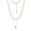 NSS1081 STAINLESS STEEL MULTI CHAIN NECKLACE WITH NATURAL STONE