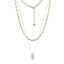 NSS1081 STAINLESS STEEL MULTI CHAIN NECKLACE WITH NATURAL STONE