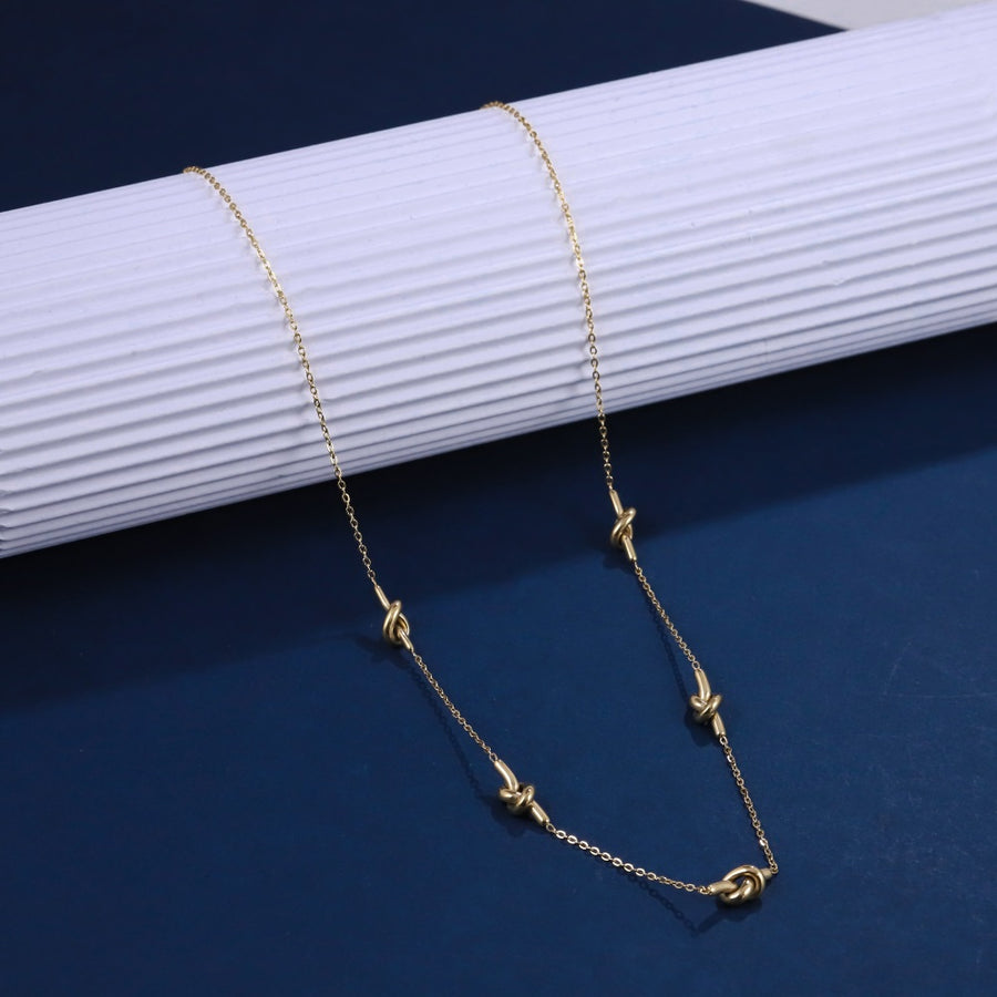 NSS1103 STAINLESS STEEL NECKLACE WITH KNOT DESIGN