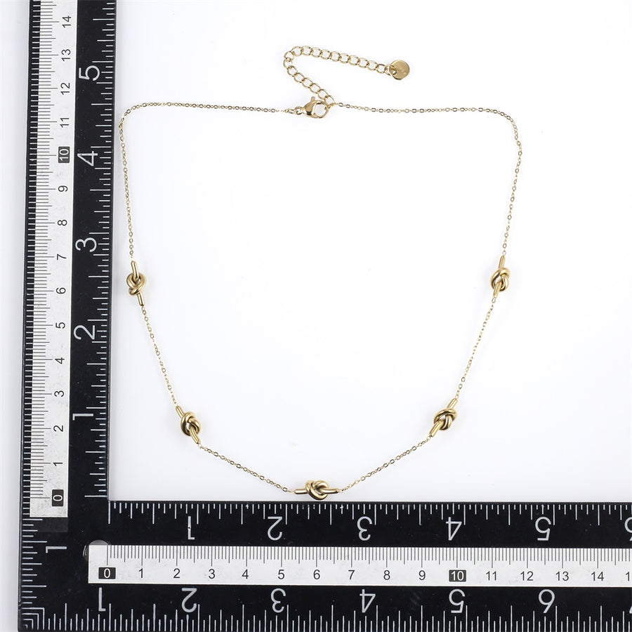 NSS1103 STAINLESS STEEL NECKLACE WITH KNOT DESIGN