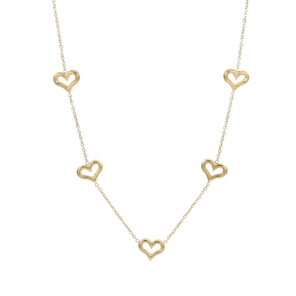 NSS1104 STAINLESS STEEL NECKLACE WITH HEART CHARM