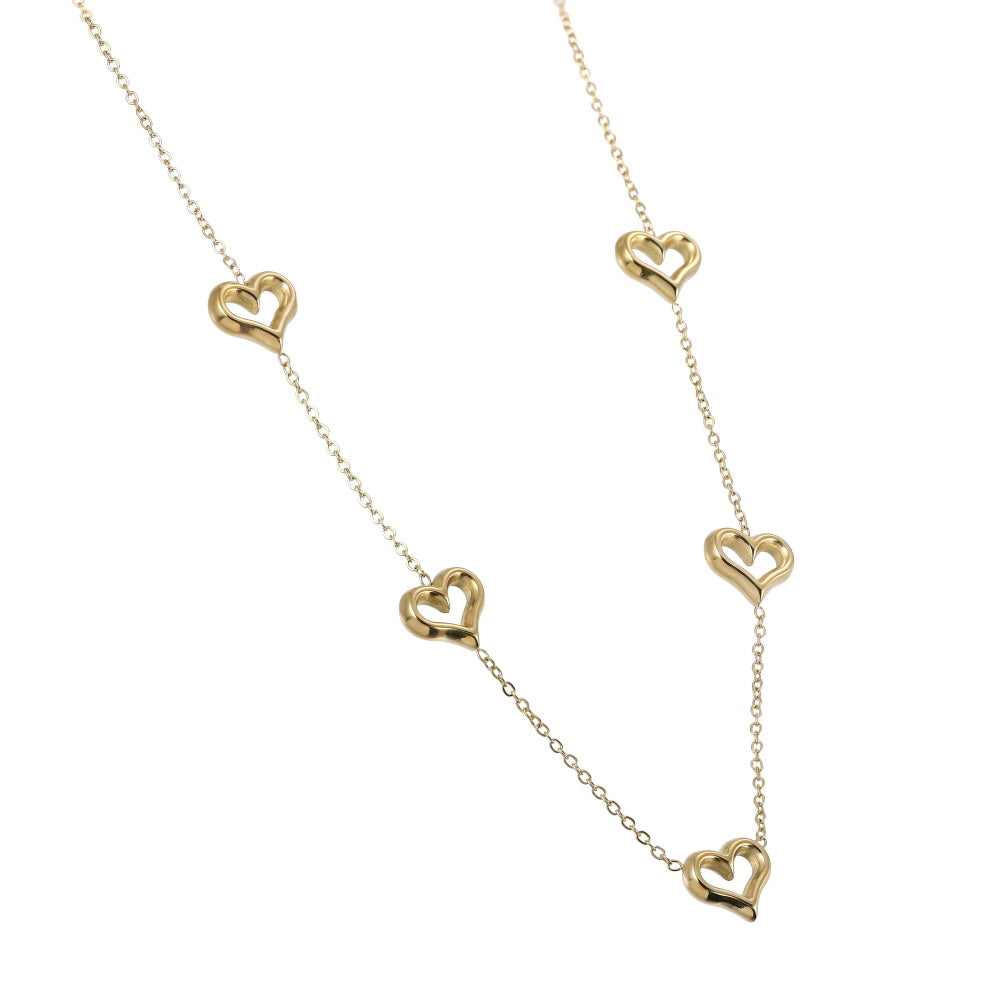 NSS1104 STAINLESS STEEL NECKLACE WITH HEART CHARM