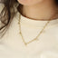 NSS1105 STAINLESS STEEL WAVY CHAIN NECKLACE WITH SQUARE CHARM