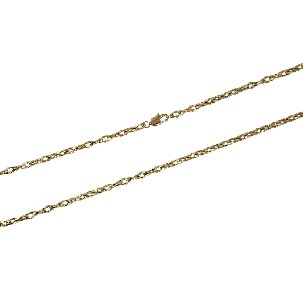 NSS1106 STAINLESS STEEL ORGANIC OVAL SHAPE CHAIN NECKLACE