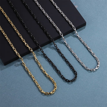 NSS1106 STAINLESS STEEL ORGANIC OVAL SHAPE CHAIN NECKLACE
