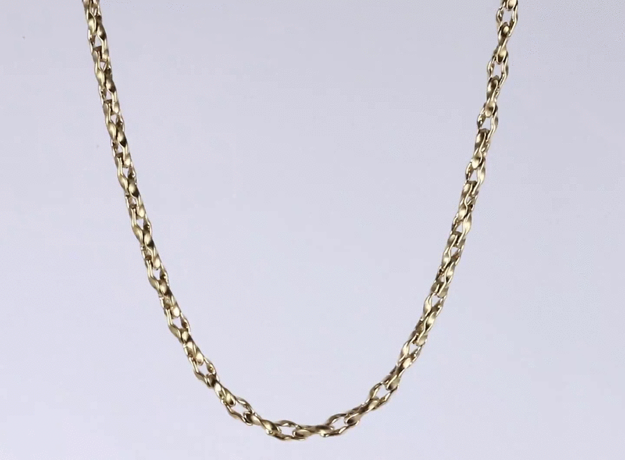 NSS1106 STAINLESS STEEL ORGANIC OVAL SHAPE CHAIN NECKLACE