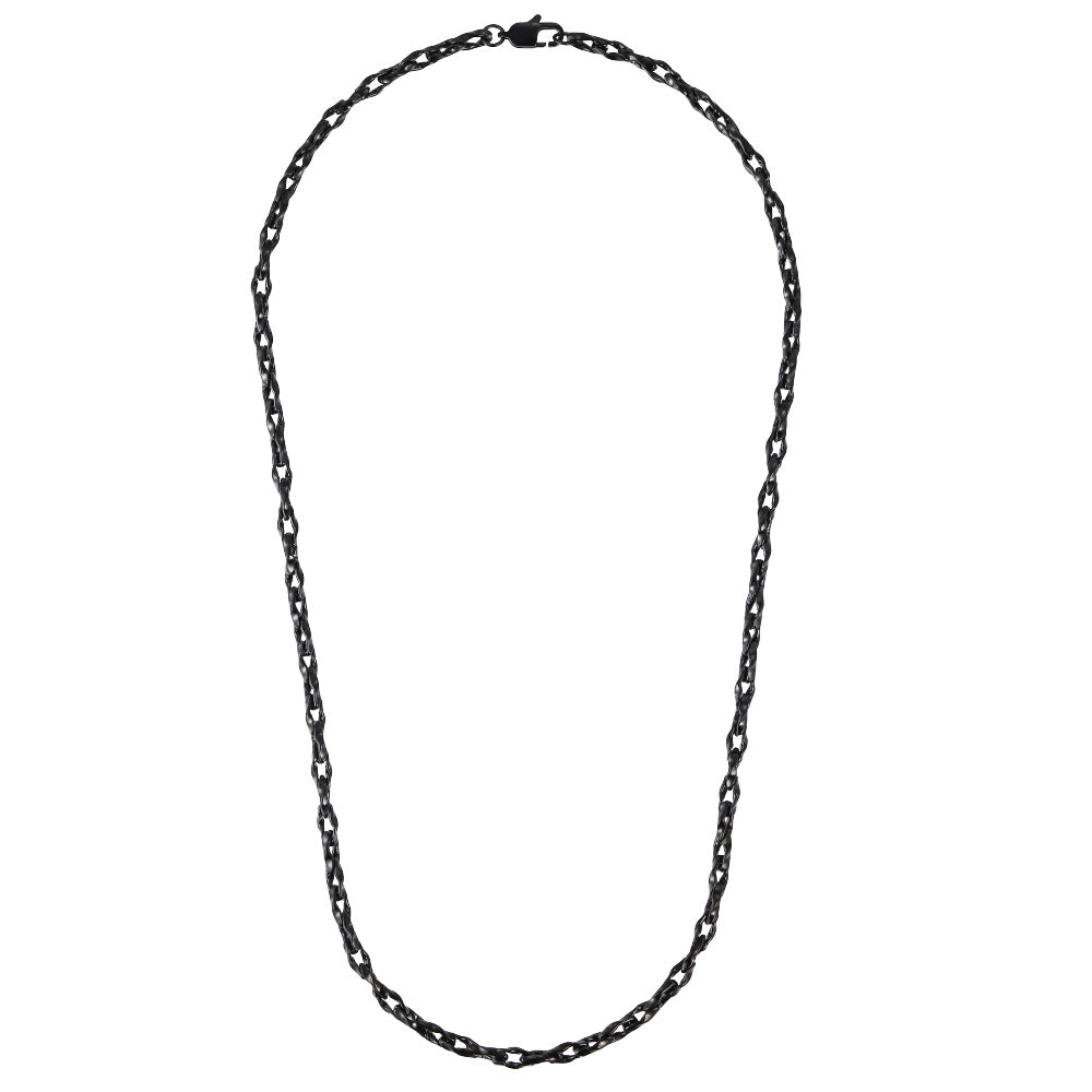 NSS1106 STAINLESS STEEL ORGANIC OVAL SHAPE CHAIN NECKLACE