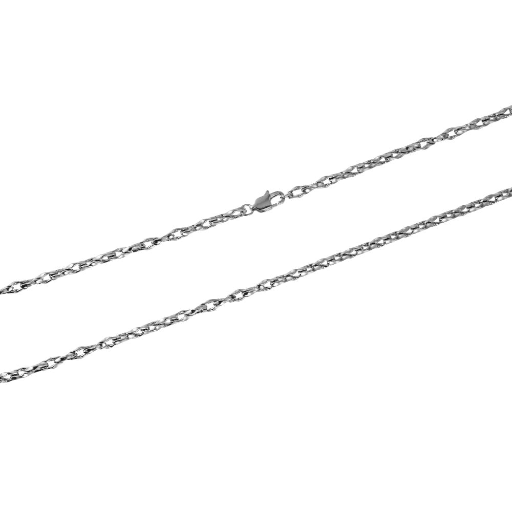 NSS1106 STAINLESS STEEL ORGANIC OVAL SHAPE CHAIN NECKLACE