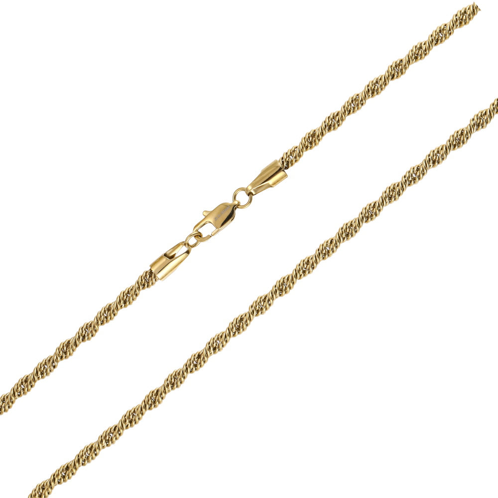 NSS1124 STAINLESS STEEL SLIM ROPE CHAIN NECKLACE