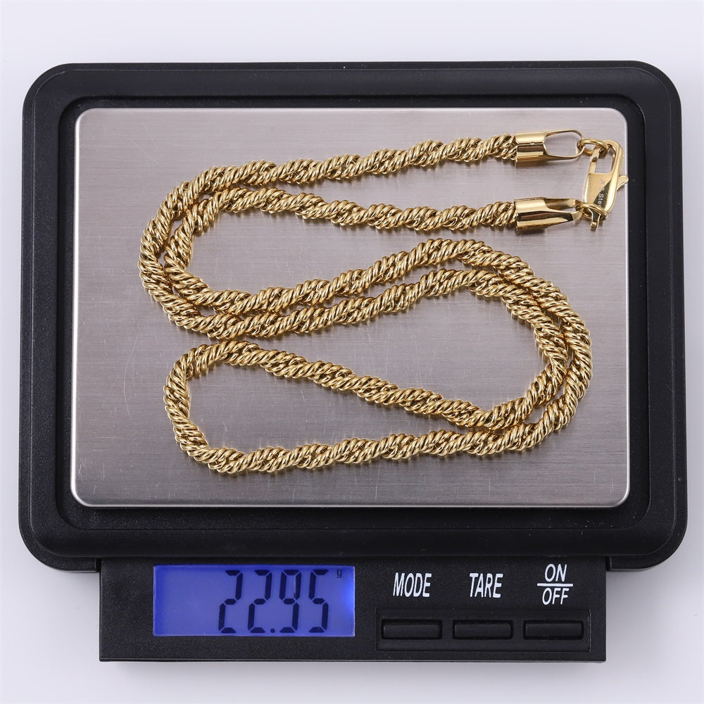 NSS1124 STAINLESS STEEL SLIM ROPE CHAIN NECKLACE