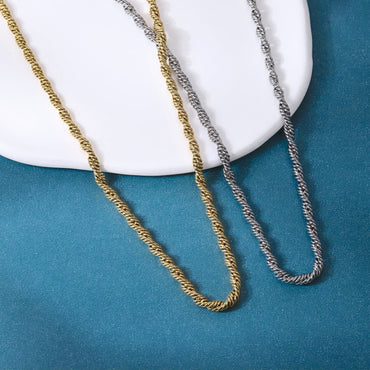 NSS1124 STAINLESS STEEL SLIM ROPE CHAIN NECKLACE