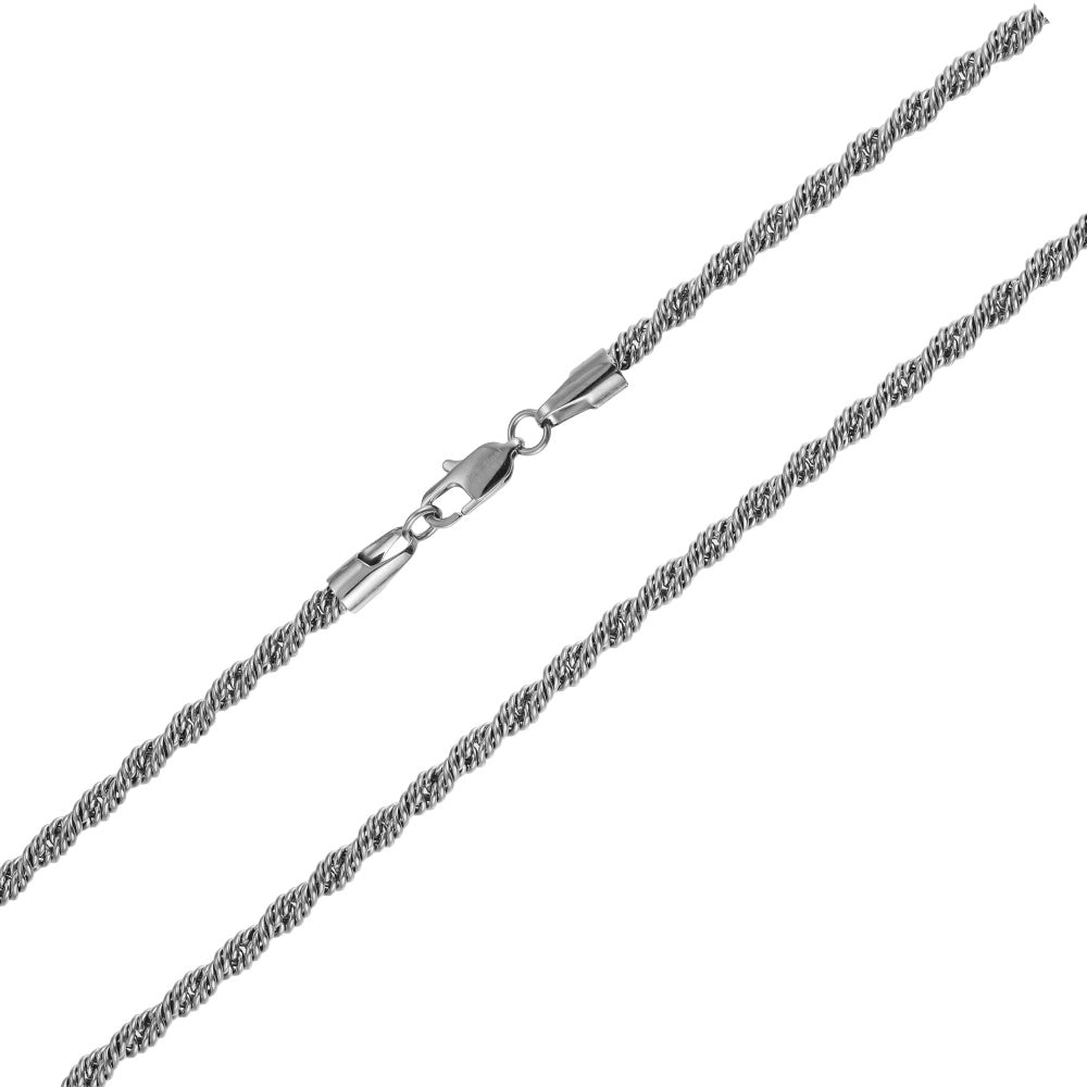 NSS1124 STAINLESS STEEL SLIM ROPE CHAIN NECKLACE