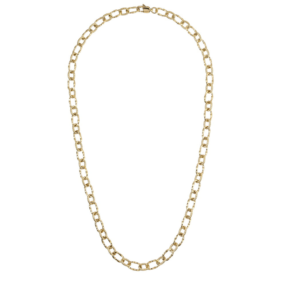 NSS1125 STAINLESS STEEL TWISTED OVAL CHAIN NECKLACE