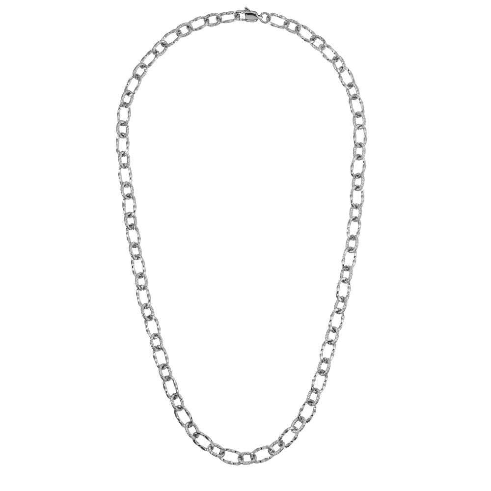 NSS1125 STAINLESS STEEL TWISTED OVAL CHAIN NECKLACE