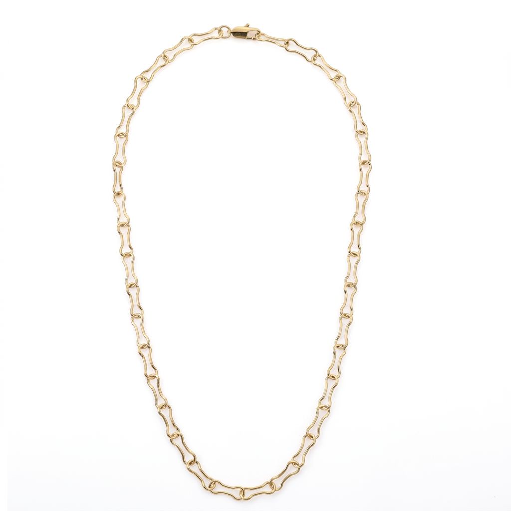 NSS1127 STAINLESS STEEL BONE LINK CHAIN NECKLACE