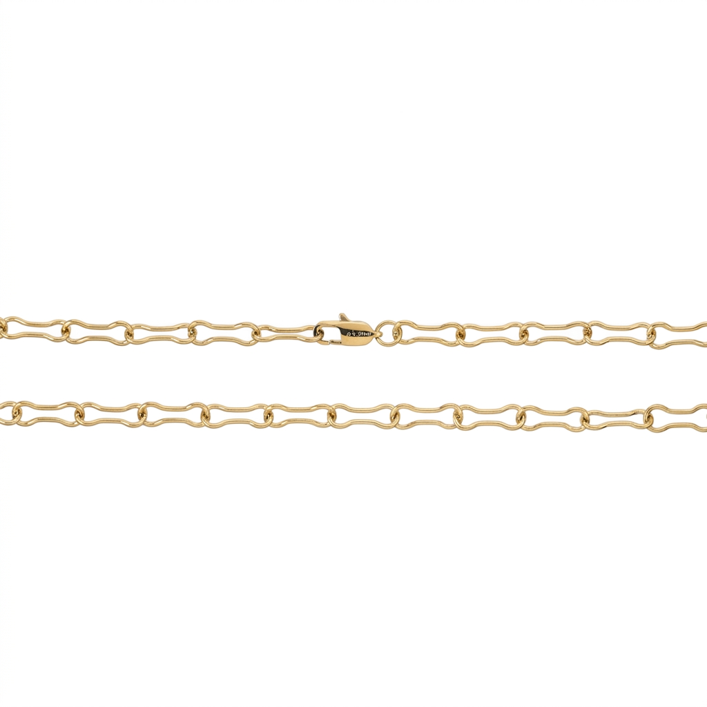 NSS1127 STAINLESS STEEL BONE LINK CHAIN NECKLACE