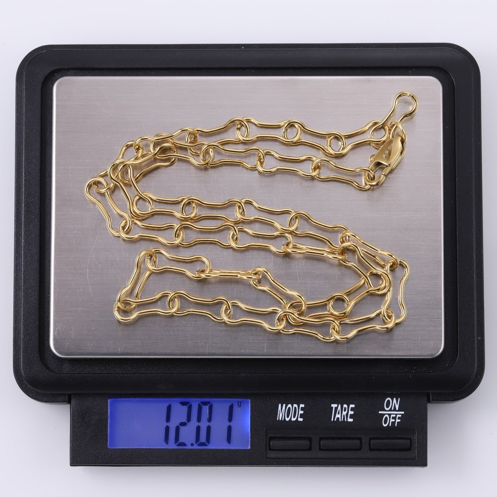 NSS1127 STAINLESS STEEL BONE LINK CHAIN NECKLACE