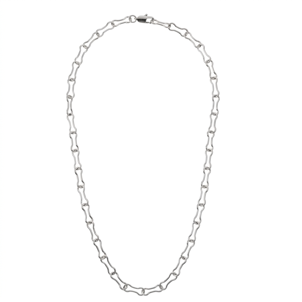 NSS1127 STAINLESS STEEL BONE LINK CHAIN NECKLACE
