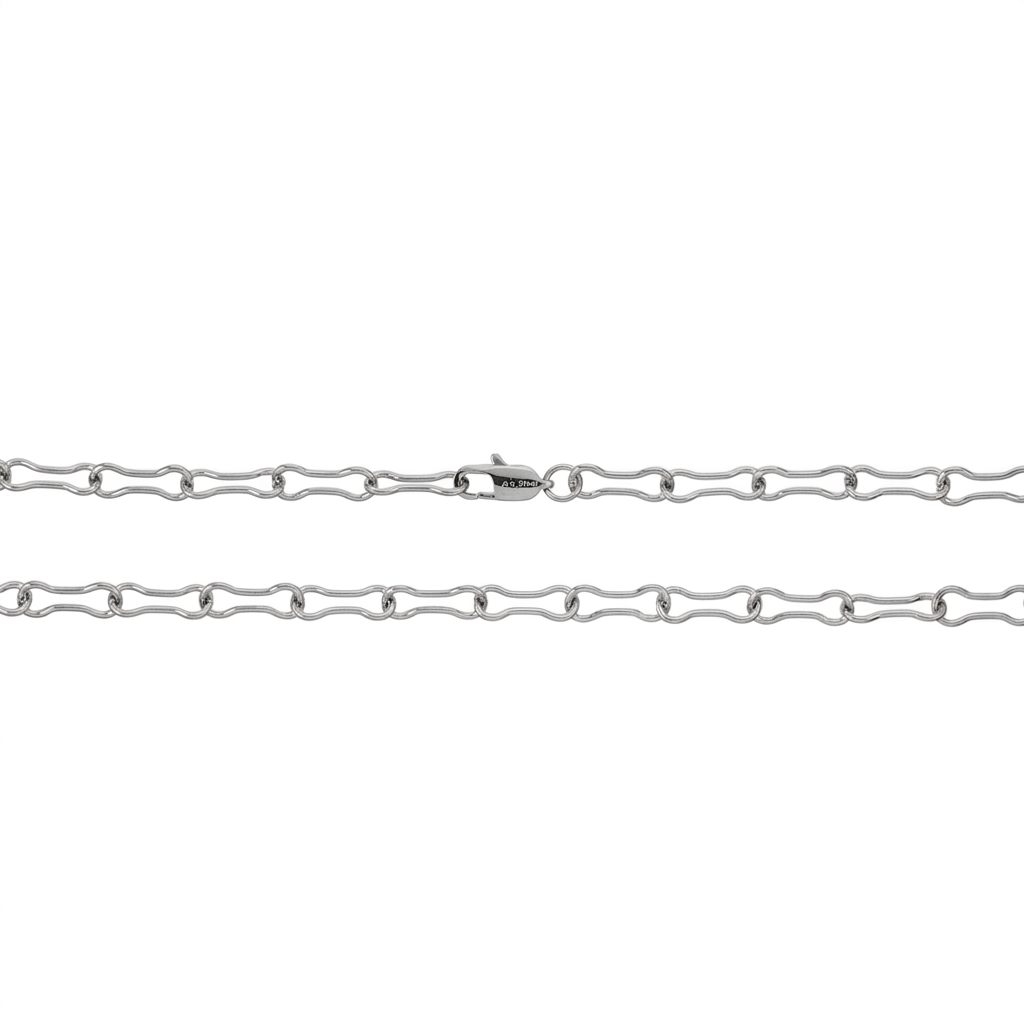 NSS1127 STAINLESS STEEL BONE LINK CHAIN NECKLACE