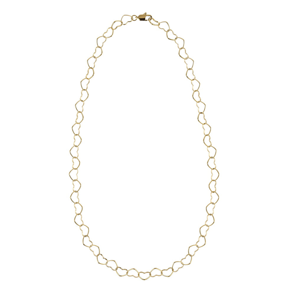 NSS1129 STAINLESS STEEL HEART CHAIN NECKLACE
