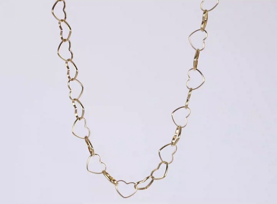 NSS1129 STAINLESS STEEL HEART CHAIN NECKLACE