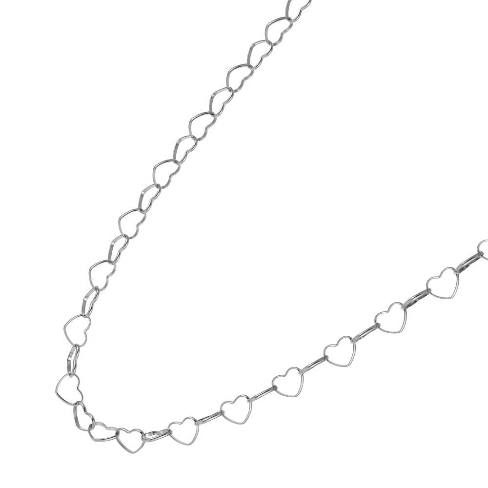 NSS1129 STAINLESS STEEL HEART CHAIN NECKLACE