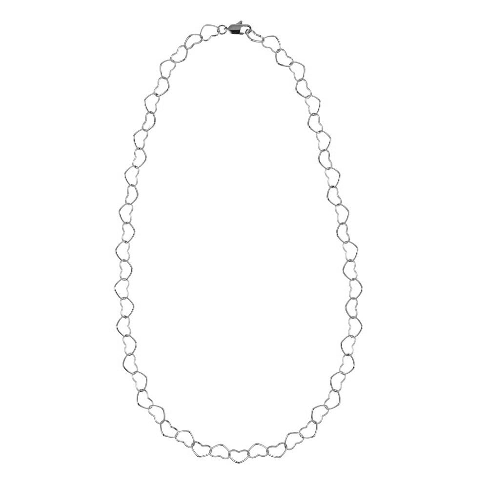 NSS1129 STAINLESS STEEL HEART CHAIN NECKLACE