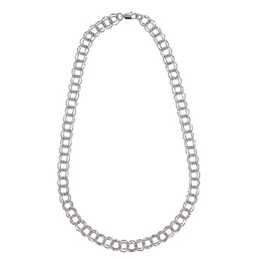 NSS1131 STAINLESS STEEL DOUBLE RING CHAIN NECKLACE