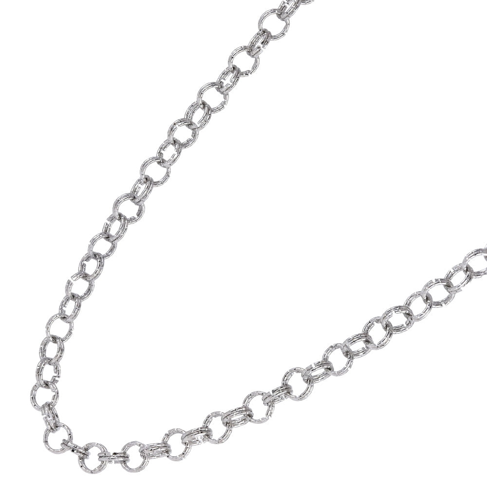NSS1131 STAINLESS STEEL DOUBLE RING CHAIN NECKLACE