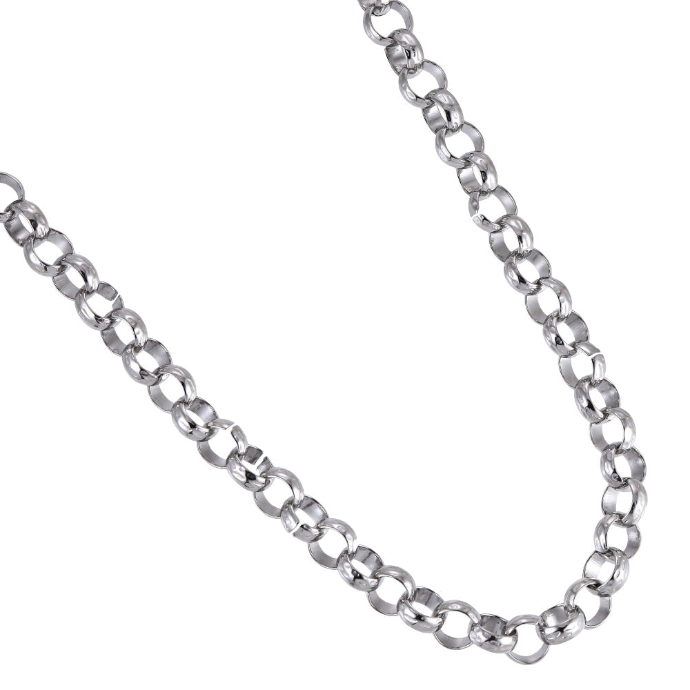 NSS1133 STAINLESS STEEL ROCK O RING CHAIN NECKLACE