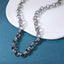 NSS1133 STAINLESS STEEL ROCK O RING CHAIN NECKLACE