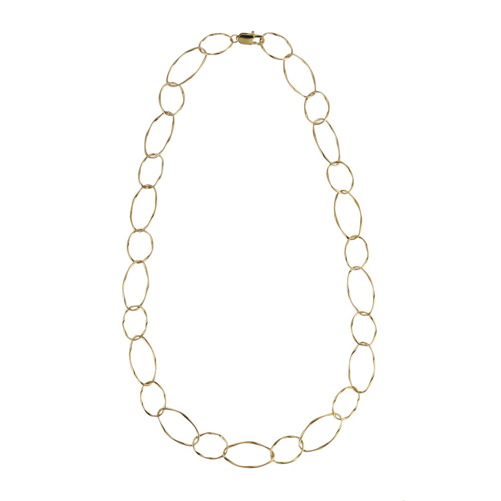 NSS1134 STAINLESS STEEL BIG TWISTED OVAL CHAIN NECKLACE