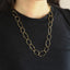 NSS1134 STAINLESS STEEL BIG TWISTED OVAL CHAIN NECKLACE