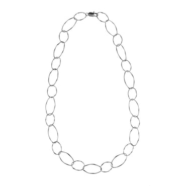 NSS1134 STAINLESS STEEL BIG TWISTED OVAL CHAIN NECKLACE