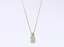 NSS1140 STAINLESS STEEL NECKLACE WITH NATURAL RECTANGLE STONE