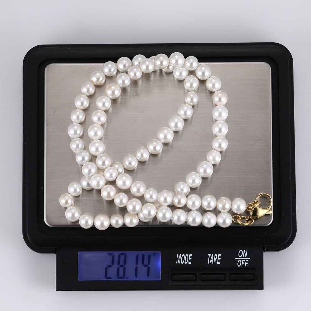 NSS861 STAINLESS STEEL NECKLACE WITH SHELL PEARL AAB CO..