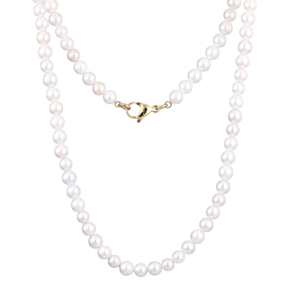 NSS861 STAINLESS STEEL NECKLACE WITH SHELL PEARL AAB CO..