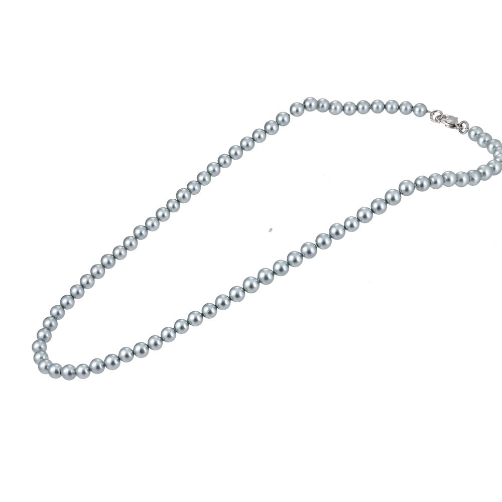 NSS861 STAINLESS STEEL NECKLACE WITH SHELL PEARL AAB CO..