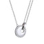 NSS889 STAINLESS STEEL NECKLACE WITH CZ (ROUND PENDANT) AAB CO..