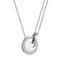 NSS889 STAINLESS STEEL NECKLACE WITH CZ (ROUND PENDANT)