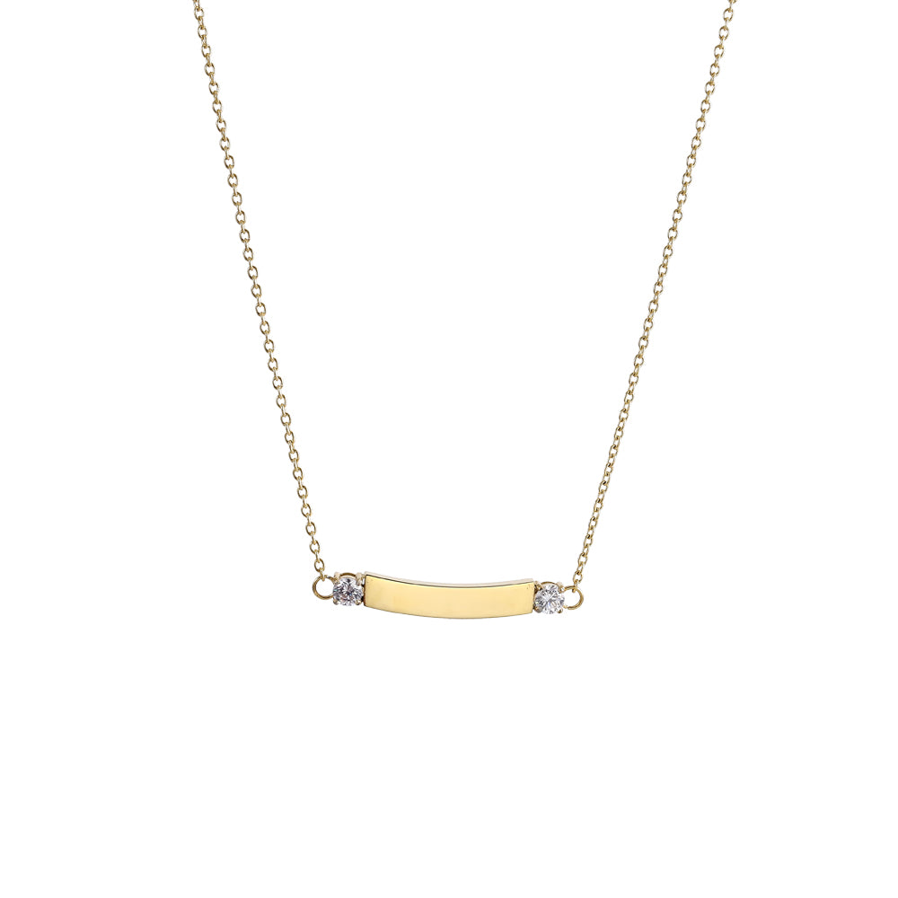 NSS891 STAINLESS STEEL NECKLACE WITH CZ