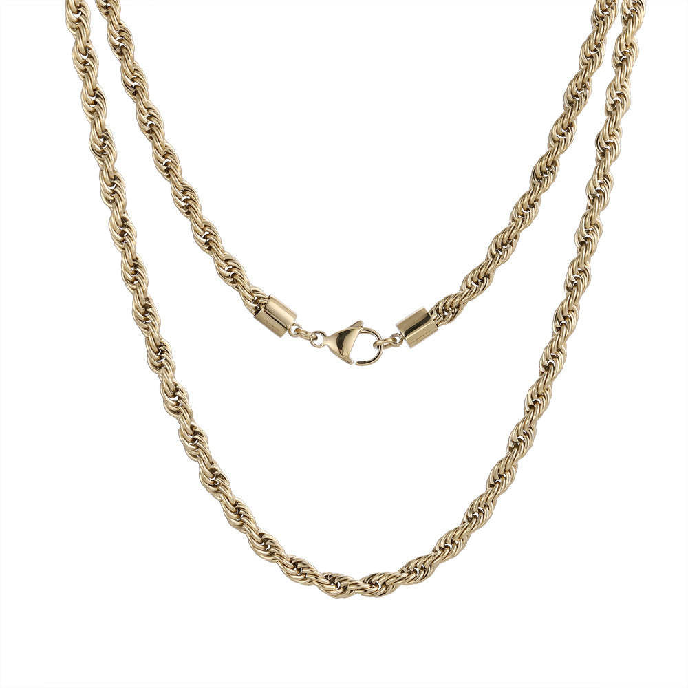 NSS905 STAINLESS STEEL ROPE CHAIN NECKLACE