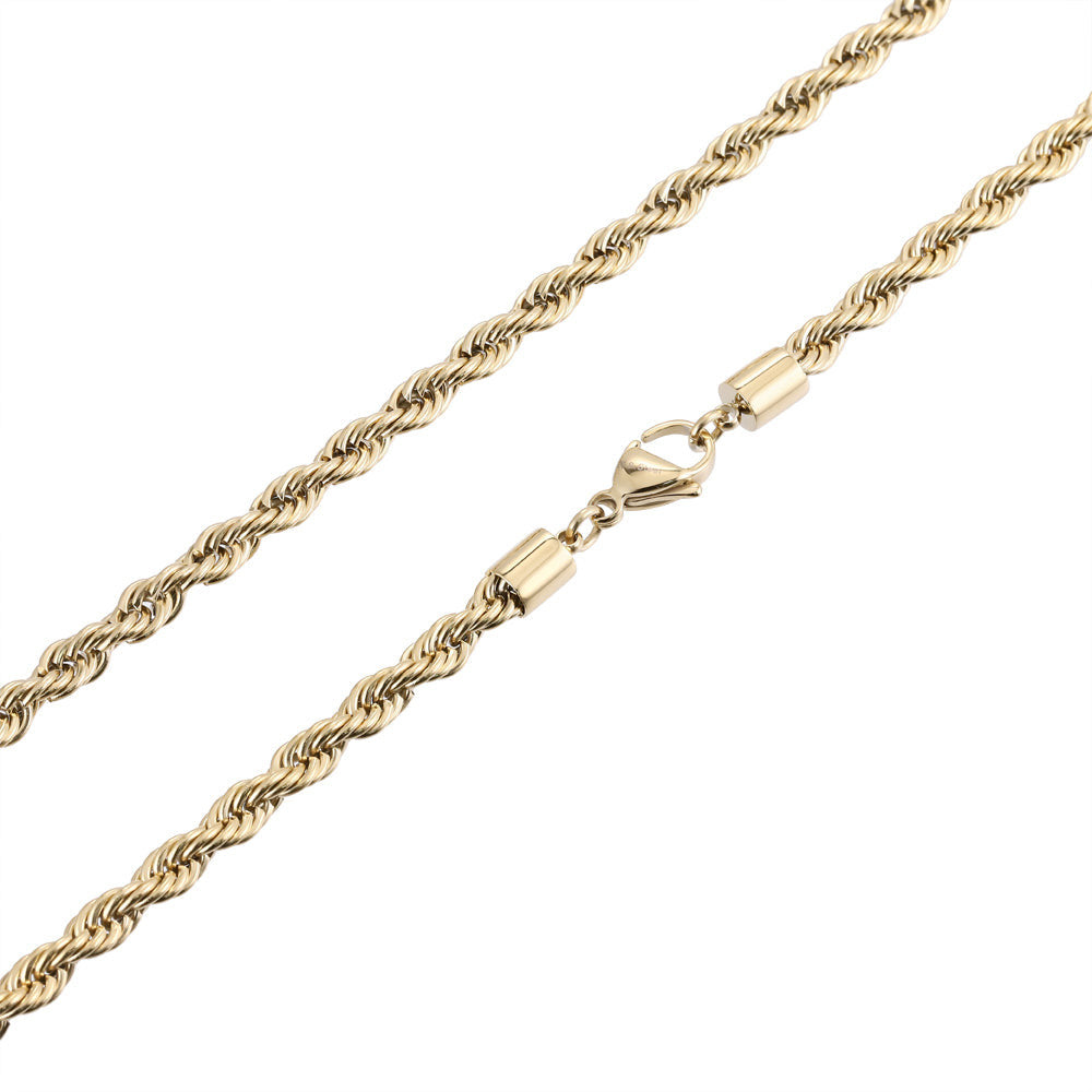 NSS905 STAINLESS STEEL ROPE CHAIN NECKLACE